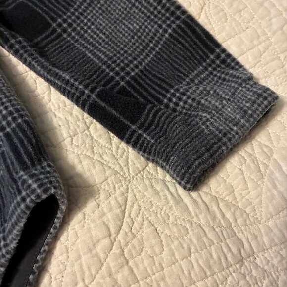 Columbia Jacket Fleece Gray Plaid Sherpa Collar Medium - Picture 8 of 13